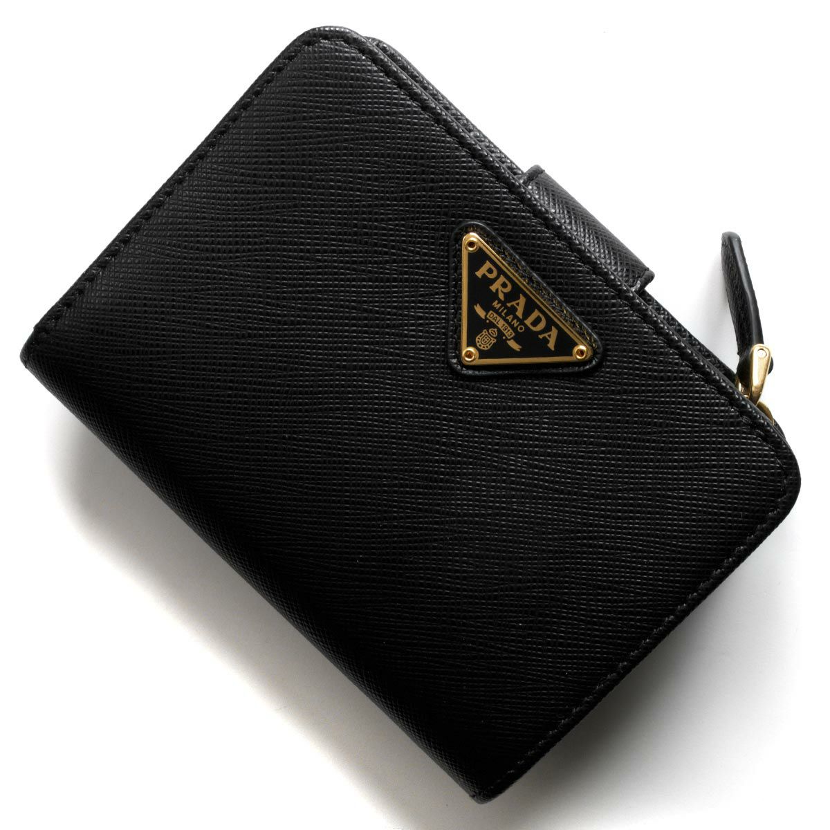 プラダ 二つ折り財布 財布 レディース サフィアーノ トライアングル  