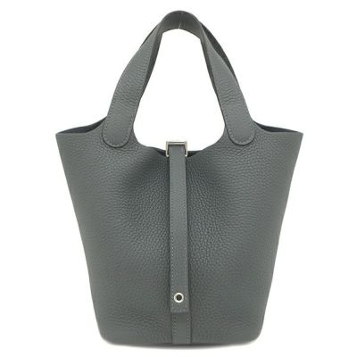 HERMES エルメス ピコタンロック MM ハンドバッグ エタン グレー