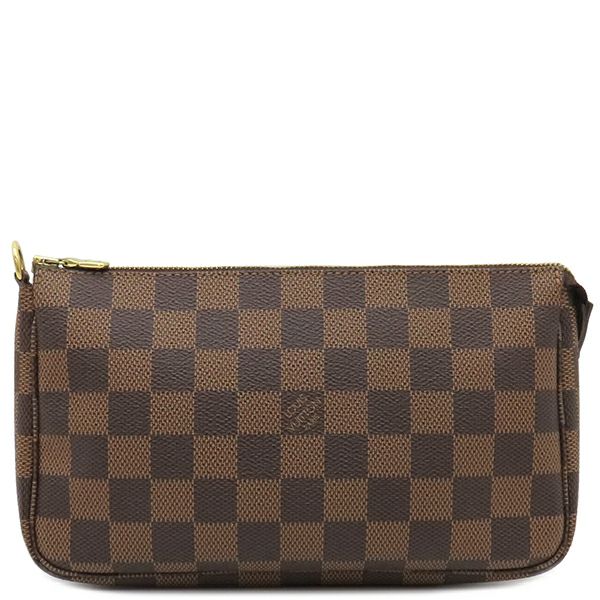 美品 LOUISVUITTON ポシェット アクセソワール N51985 ダミエ ルイ ヴィトン ダミエ ポシェットアクセソワール ブラウン