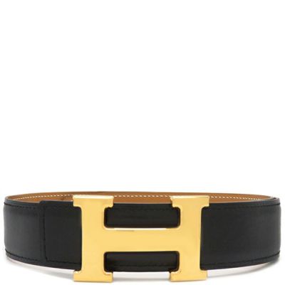 エルメス HERMES シェーヌダンクル リバーシブル ベルト 黒/ゴールド