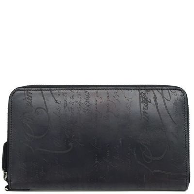 ベルルッティ 長財布 ロングジップウォレット ネイビー ラウンド