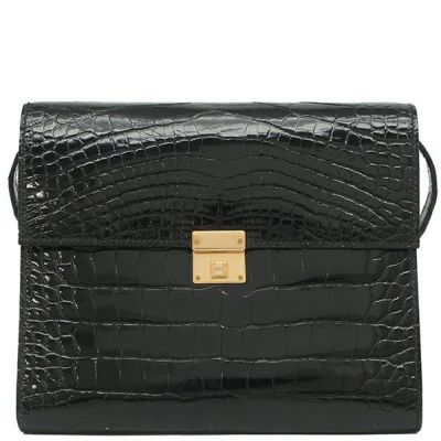 エッティンガー 長財布 財布 メンズ クロコ エボニーブラック