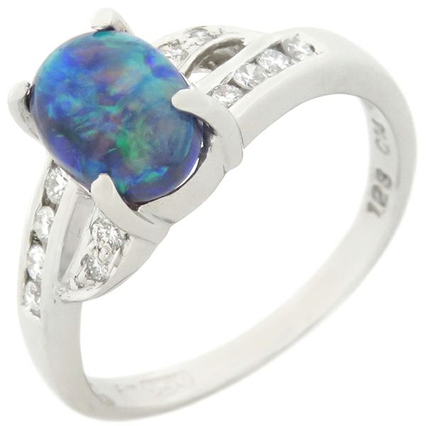 pt950ブラックオパールダイヤモンドリング