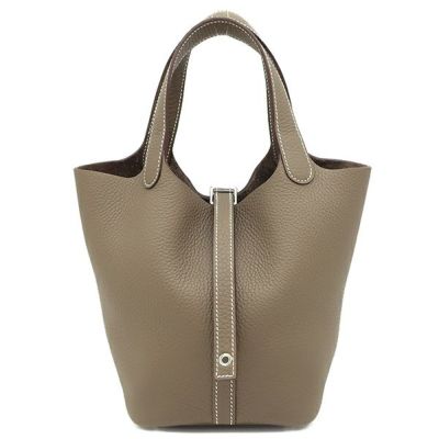 HERMES エルメス ピコタンロック MM ハンドバッグ エタン グレー