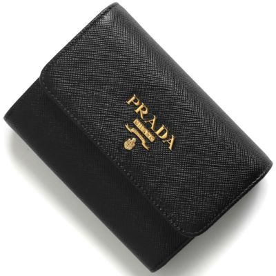 プラダ 三つ折り財布 財布 レディース サフィアーノ メタル ブラック 1MH025 QWA F0002 PRADA |ブランド腕時計通販なら「  ブルークウォッチカンパニー 心斎橋店」