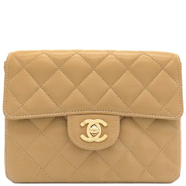 シャネル ショルダーバッグ ミニマトラッセ ベージュ チェーン