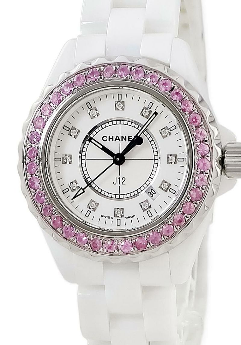 H1625 ブラック CHANEL（シャネル）J12 黒セラミック 12Pダイヤ
