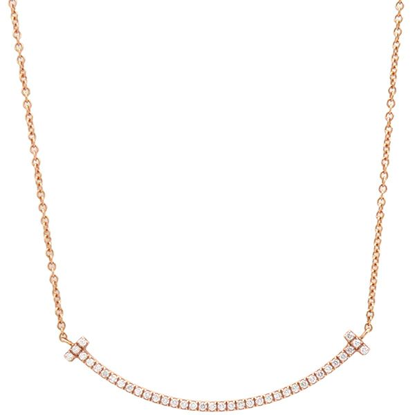 ティファニー TIFFANY＆CO Tスマイルネックレス ミニ ピンクゴールド  
