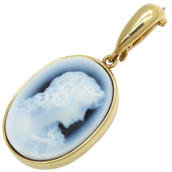 TASAKI ペンダントトップ カメオ K18YG ゴールド チャーム 中古  