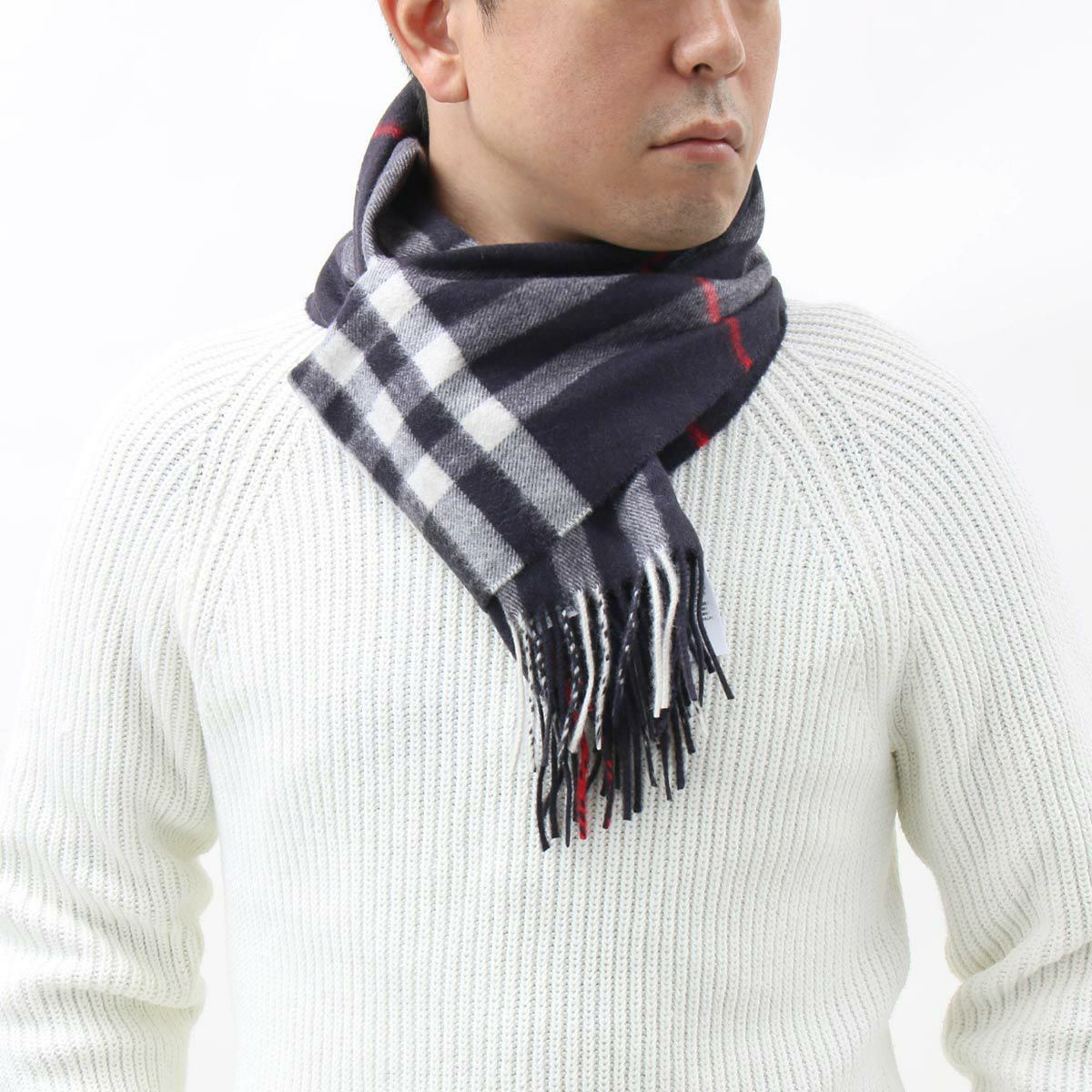 バーバリー ストール マフラー メンズ レディース ジャイアントチェック ネイビー ブラック Mu Giant Icon 168 Cs 4100b Burberry ブランド腕時計通販なら ブルークウォッチカンパニー 心斎橋店