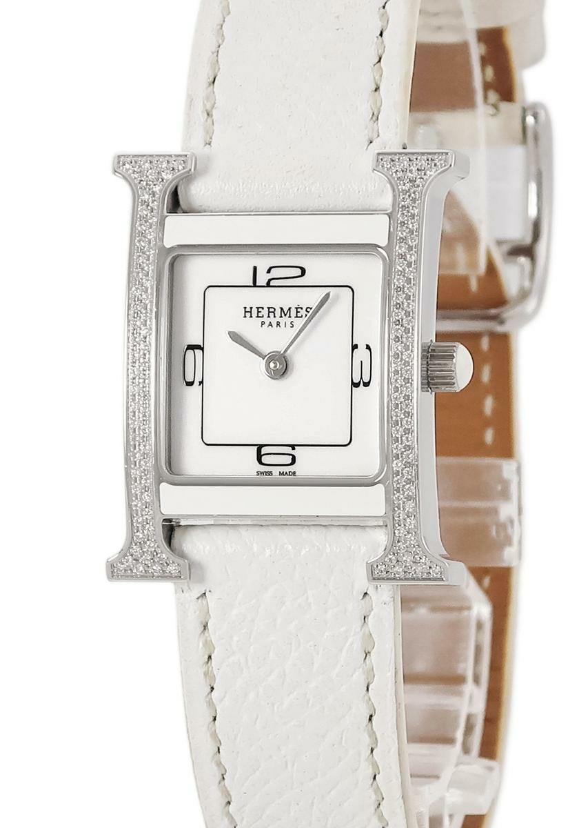エルメス Hウォッチ PM HH1.232 純正ダイヤ ホワイト 白 アラビア H型  