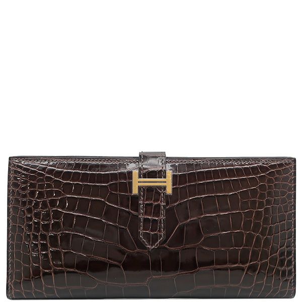 エッティンガー 二つ折り財布 財布 メンズ クロコ エボニーブラック