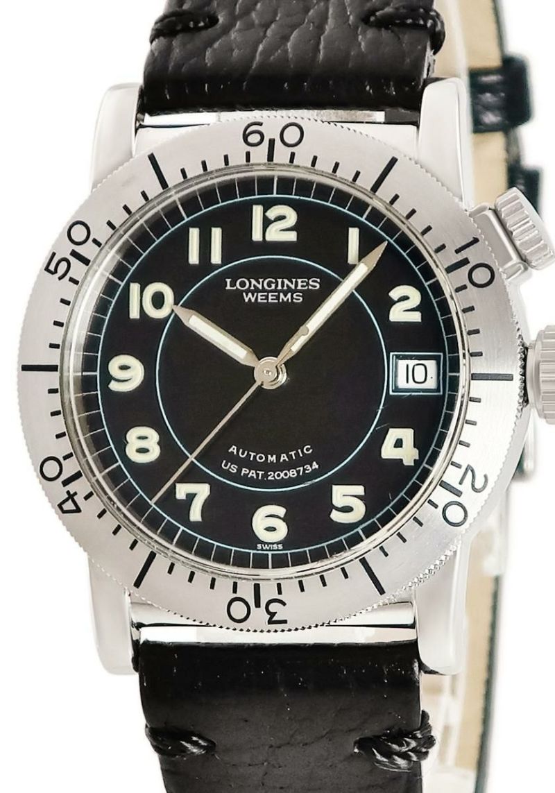 ロンジン ウィームス L2.608.4.53.2 OH済 ブラック 黒 回転ベゼル