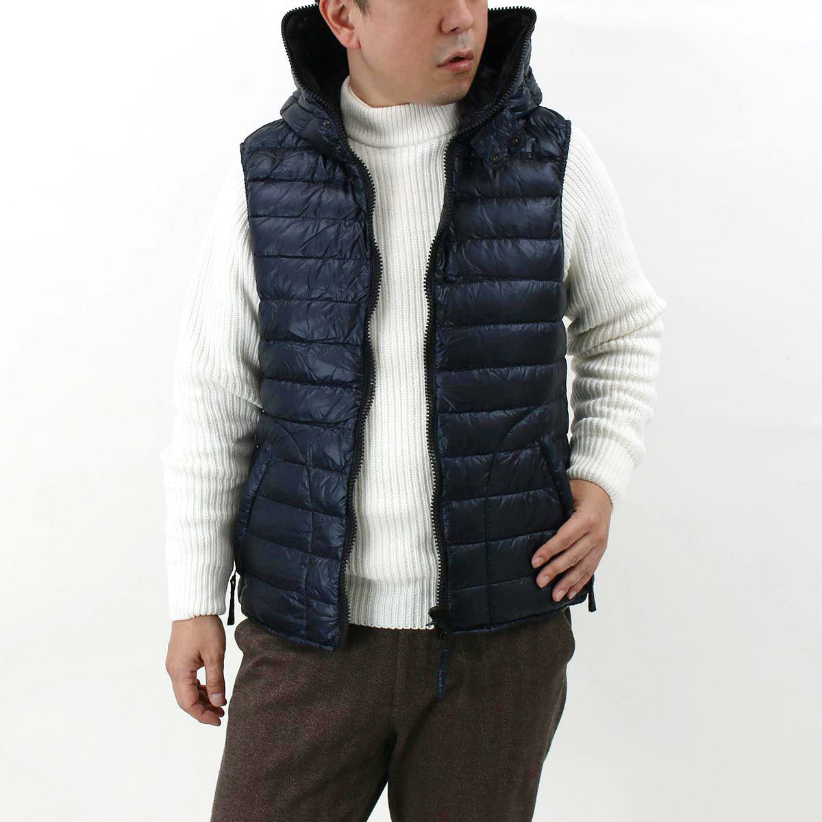 デュベティカ ダウンベスト アウター メンズ リカオン フード付き  