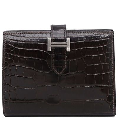 エッティンガー 二つ折り財布 財布 メンズ クロコ エボニーブラック