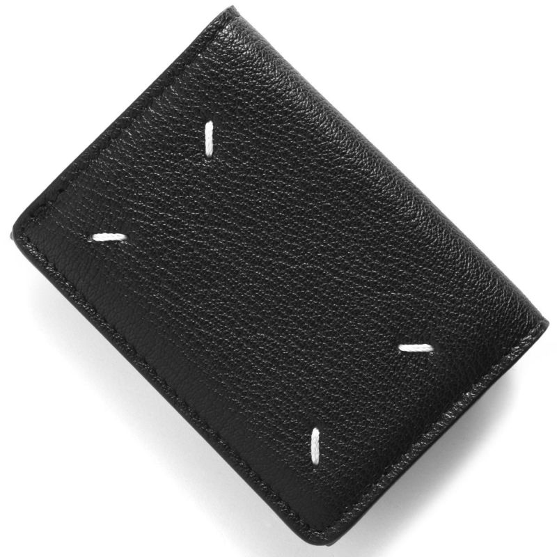 Maison Margiela ブラックレザー 三つ折り財布 Maison Margiela メゾン マルジェラ MAISON MARGIELA 3つ折り