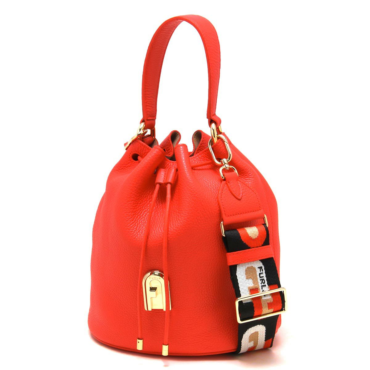 美品】FURLA おもかっ フルラ ステイシー ドローストリング 巾着 
