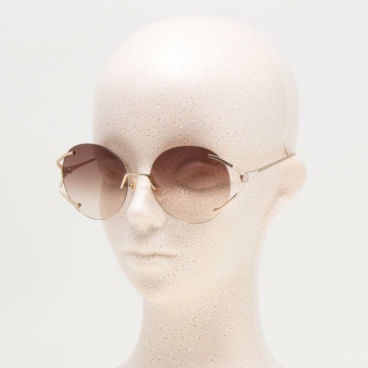 グッチ サングラス メンズ レディース ラウンド リムレス UVカット  