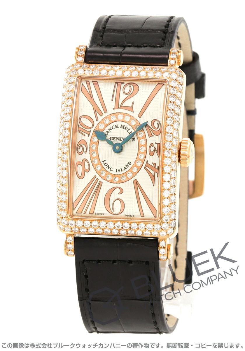 フランクミュラー ロングアイランド レリーフ ダイヤ PG金無垢 クロコ  