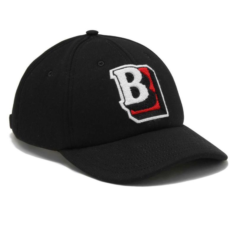 バーバリー キャップ/帽子 メンズ B パッチ ブラック&レッド MH BSB