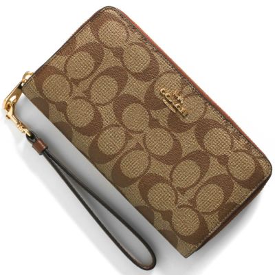 美品】コーチ COACH 長財布 財布 シグネチャー ブラウン美品 - 長財布