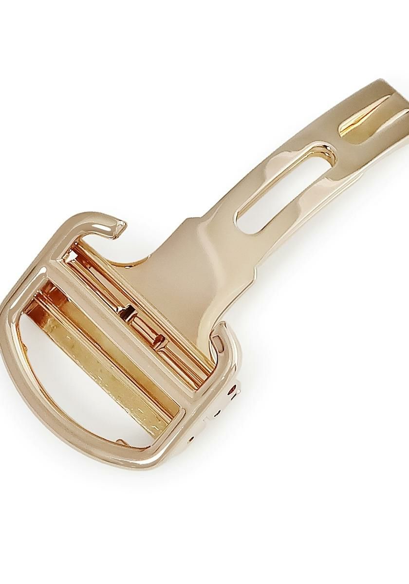 カルティエ 腕時計ベルト用 純正 バックル ゴールド金具 / 社外レザー