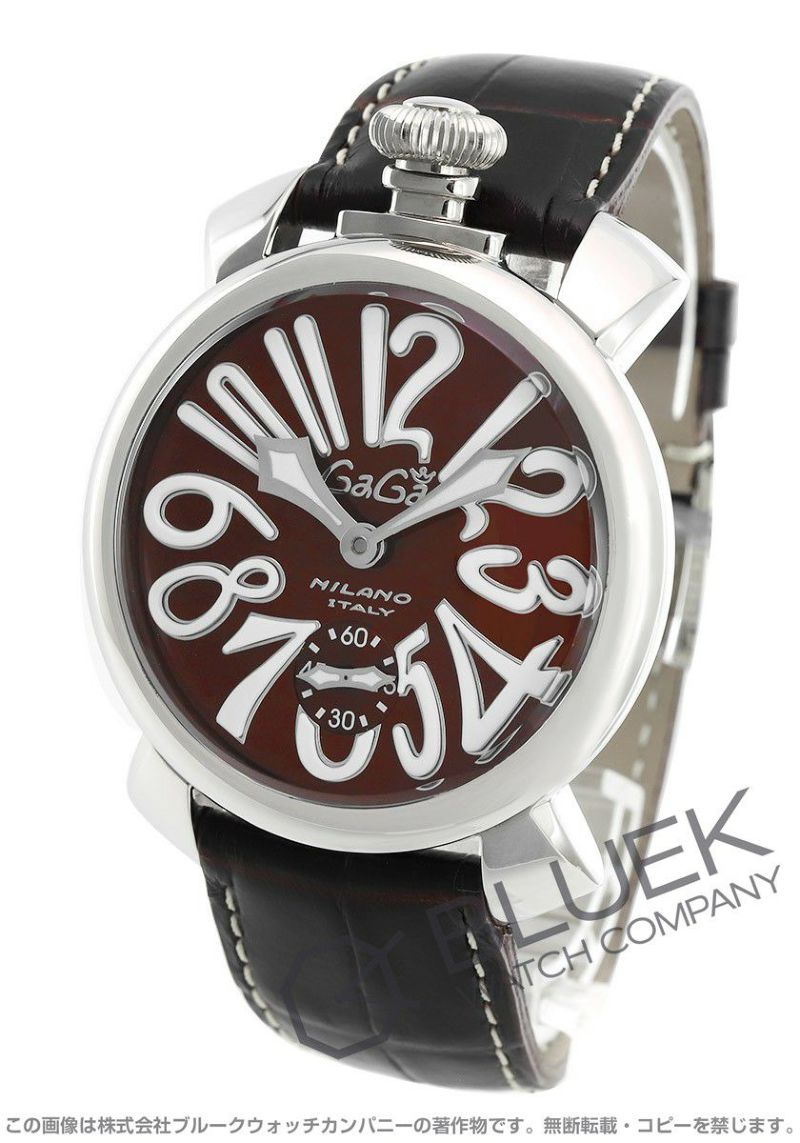 新品未使用】 GAGA MILANO ガガミラノ 時計 手巻き ブラウン 5010.13S
