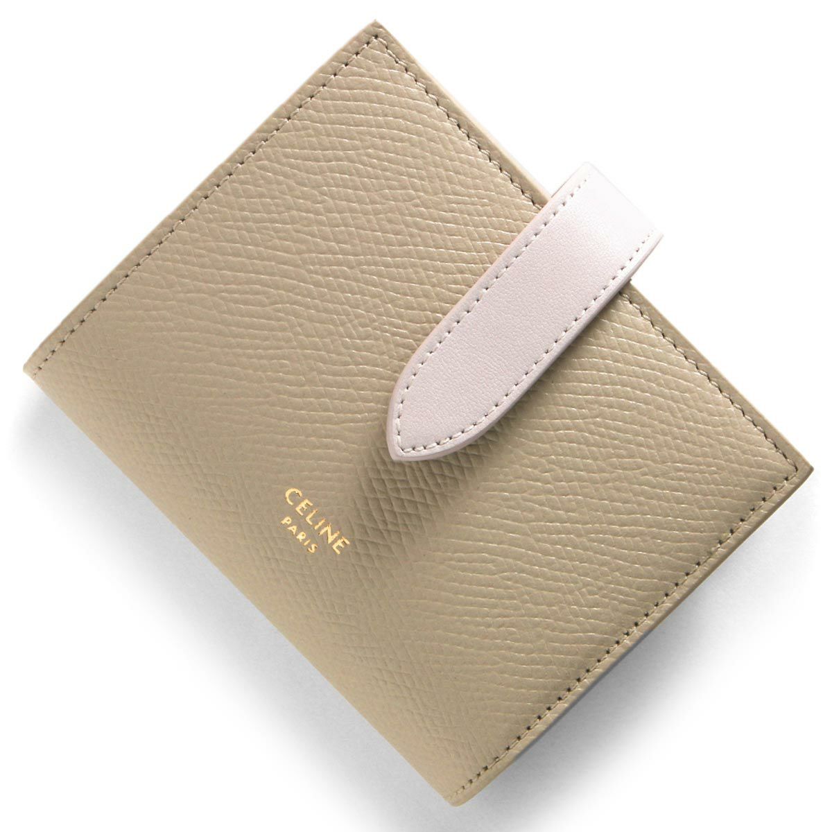 セリーヌ 三つ折り財布 ミニ財布 ベージュ p837 【中古】 CELINE 