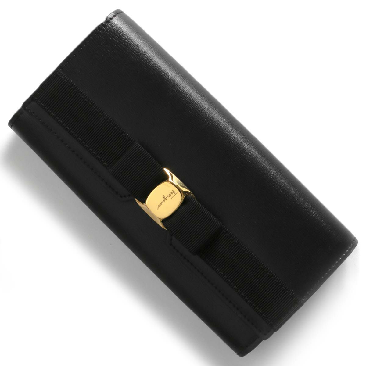 フェラガモ 長財布 財布 レディース ヴァラ リボン ブラック 22E008 