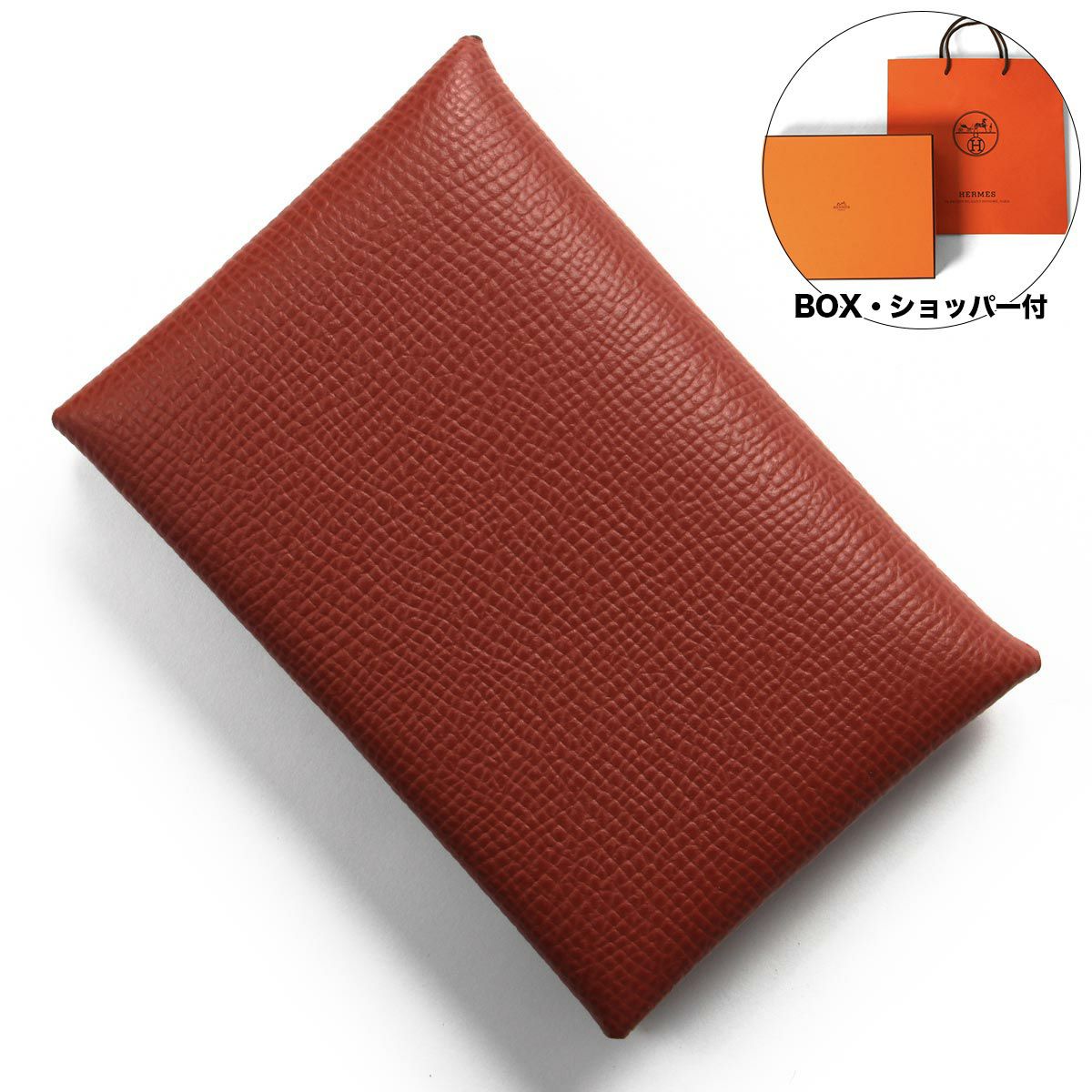 HERMES 3121 カルヴィ ヴォーエプソン カードケース やわらか ピンク