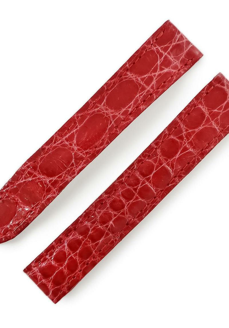 カルティエ 腕時計パーツ 純正 クロコバンド クロコダイル レッド 替え