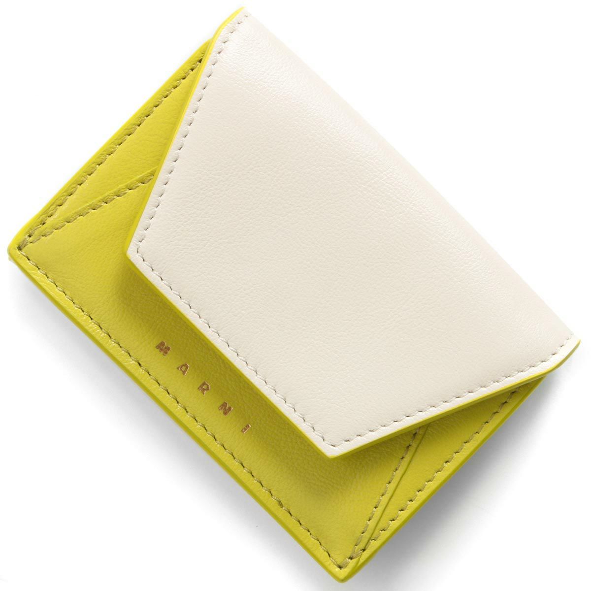 マルニ 三つ折り財布/ミニ財布 財布 レディース バイカラー タルク  