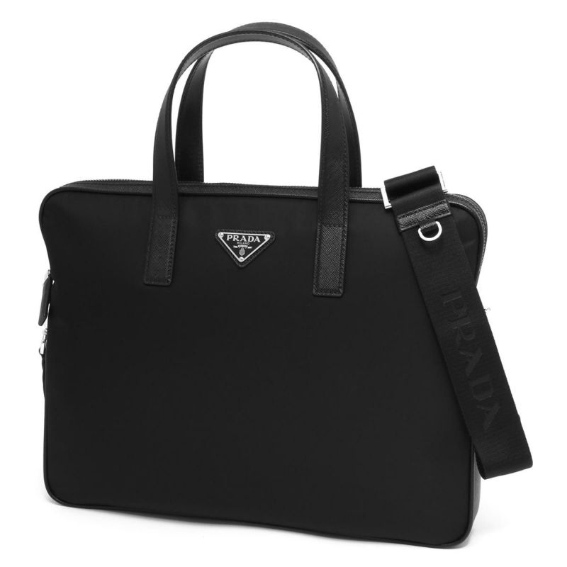 【極上品】 PRADA ブリーフケース 2way 三角ロゴ サフィアーノレザー○配送