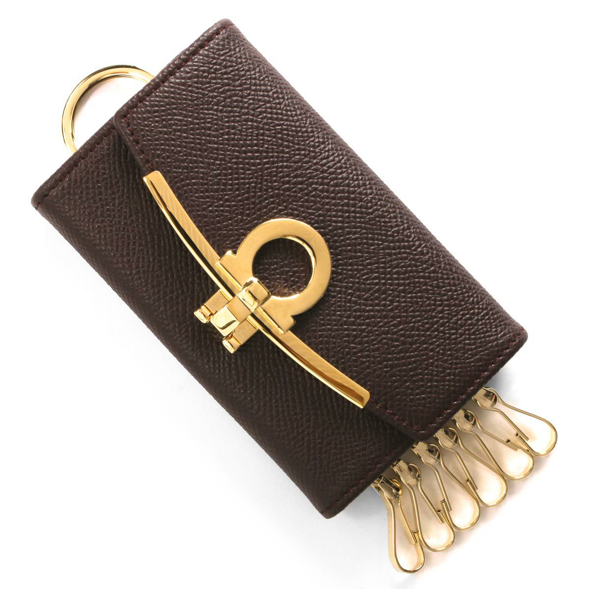 □新品□未使用□ Salvatore Ferragamo フェラガモ ヴァラ レザー 6連  