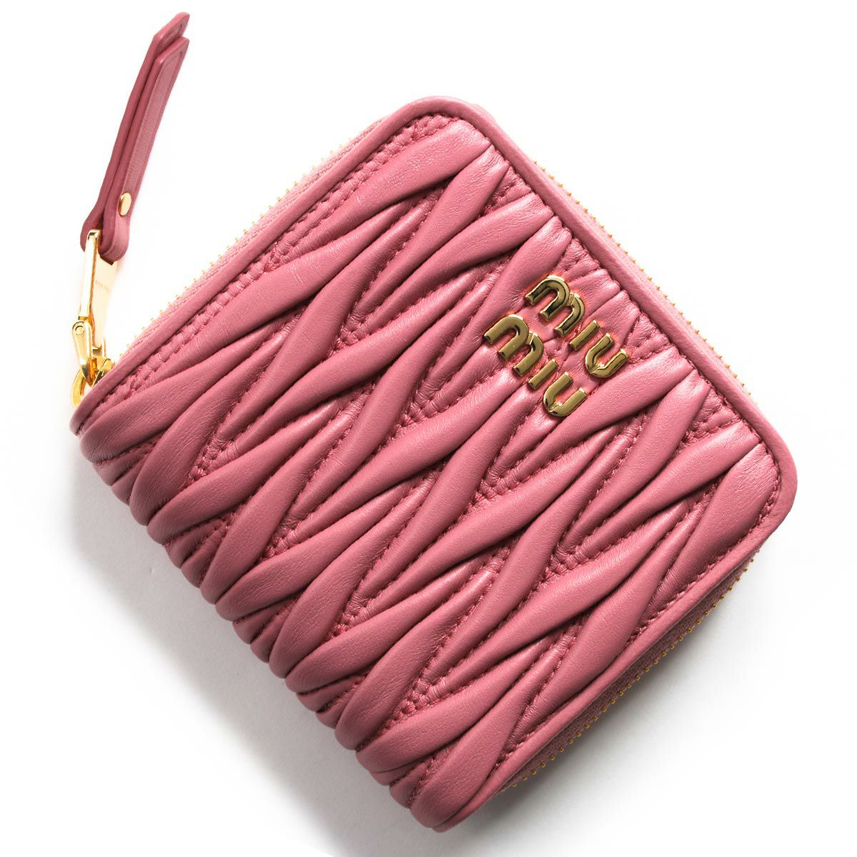 ミュウミュウ 二つ折り財布 財布 レディース マトラッセ シャーリング  