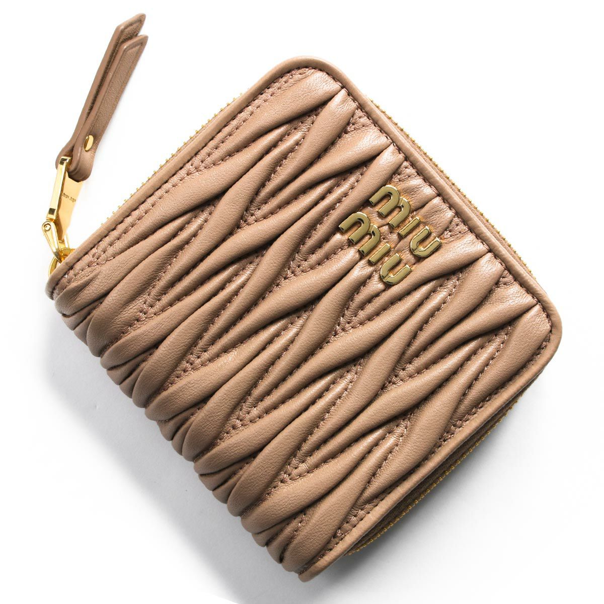 ミュウミュウ 二つ折り財布 財布 レディース マトラッセ シャーリング  