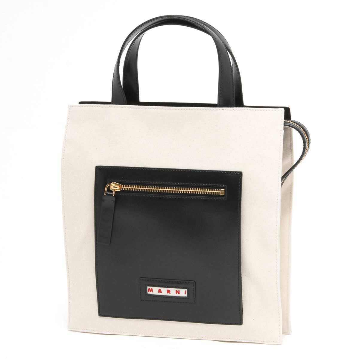 マルニ トートバッグ バッグ レディース スモール ジップド ストーン  