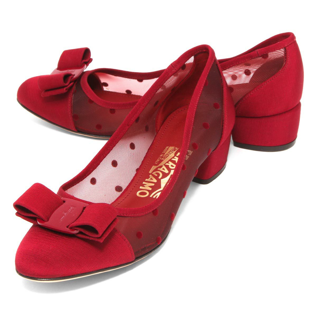 フェラガモ パンプス/ローヒール シューズ レディース ヴァラ リボン  