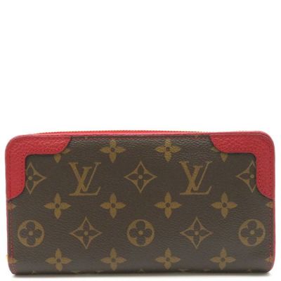 ルイヴィトン LOUIS VUITTON 長財布 ジッピー ウォレット コクリコ 茶 ...