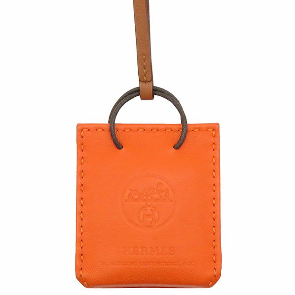 エルメス HERMES バッグチャーム サックオランジュ アニョーミロ