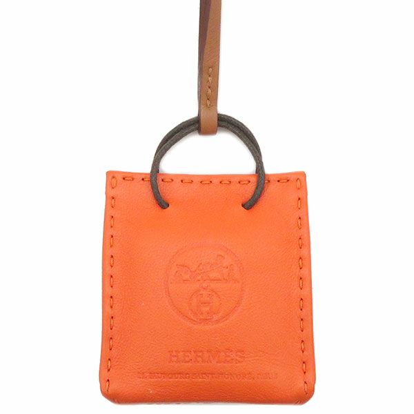 エルメス HERMES バッグチャーム サックオランジュ アニョーミロ