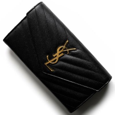 ファッション小物正規品【ロゴマニア】YVES SAINT LAURENT 折り財布