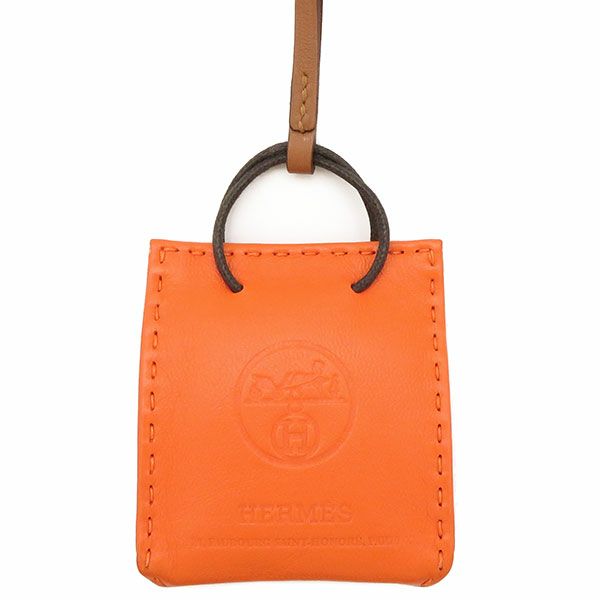 エルメス HERMES バッグチャーム サックオランジュ アニョーミロ