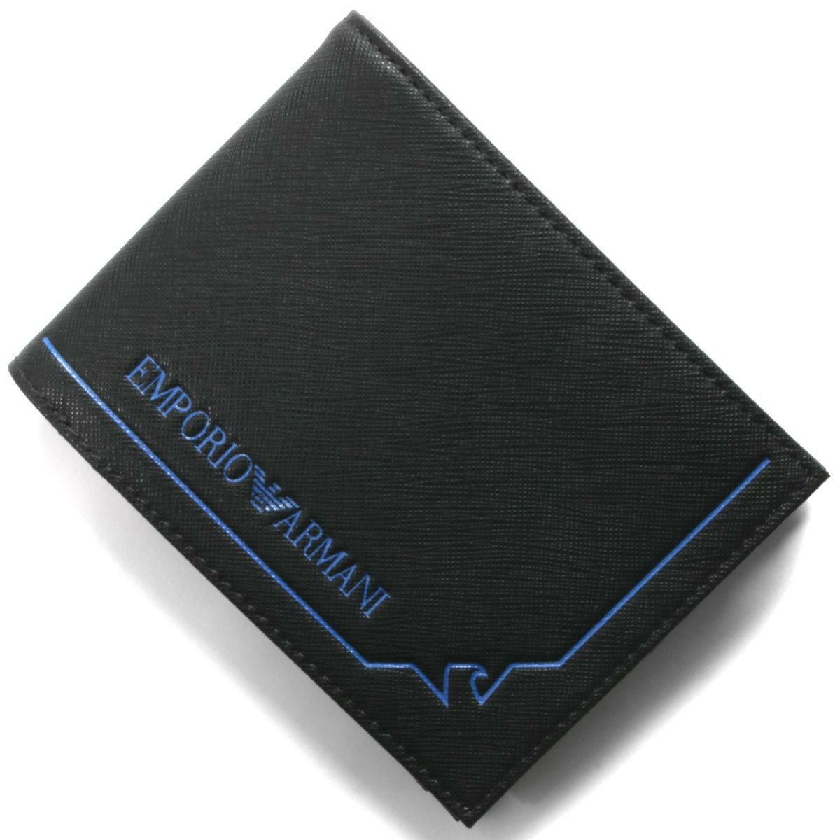 新品】EMPORIO ARMANI アルマーニ 二つ折り財布 ブラック 