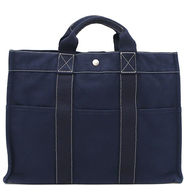 HERMES◇トートバッグ キャンバス BLK ド-ヴィル ＼半額SALE