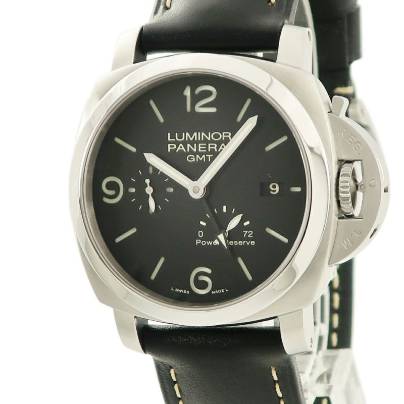 パネライ ルミノール 1950 3デイズ GMT PAM00321 O番 黒 スモセコ ...