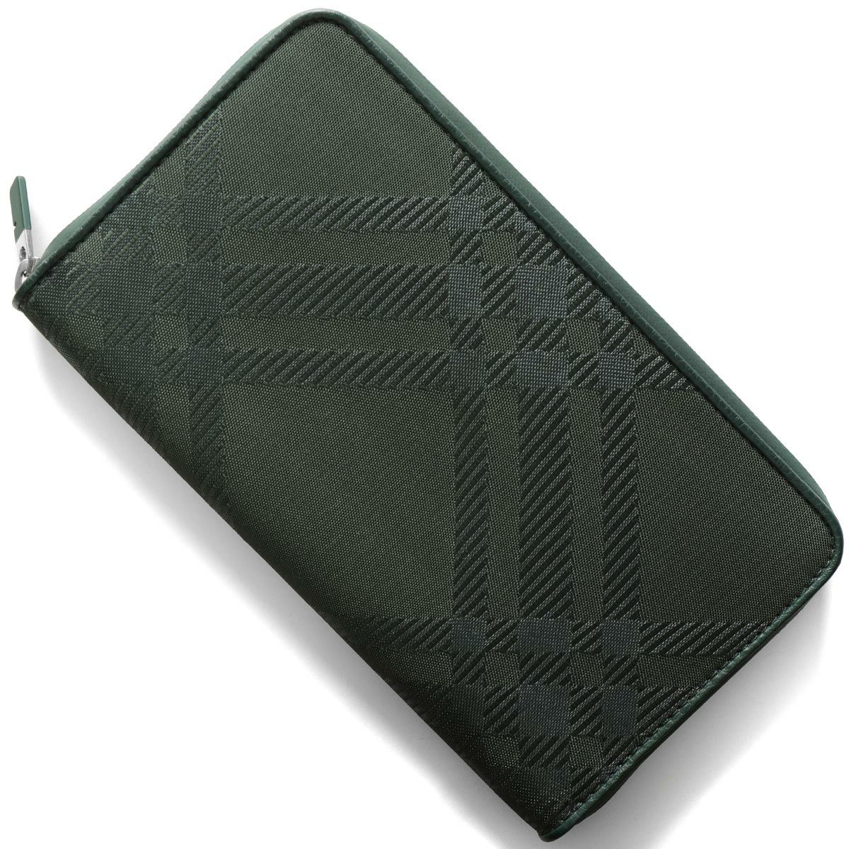 バーバリー 長財布 財布 メンズ チェックジャガード ブラック MS ZIP 