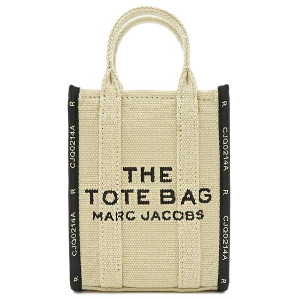 マークジェイコブス MARC JACOBS 2WAYバッグ THE JACQUARD PHONE TOTE BAG コットンキャンバス ブラック  シルバー金具