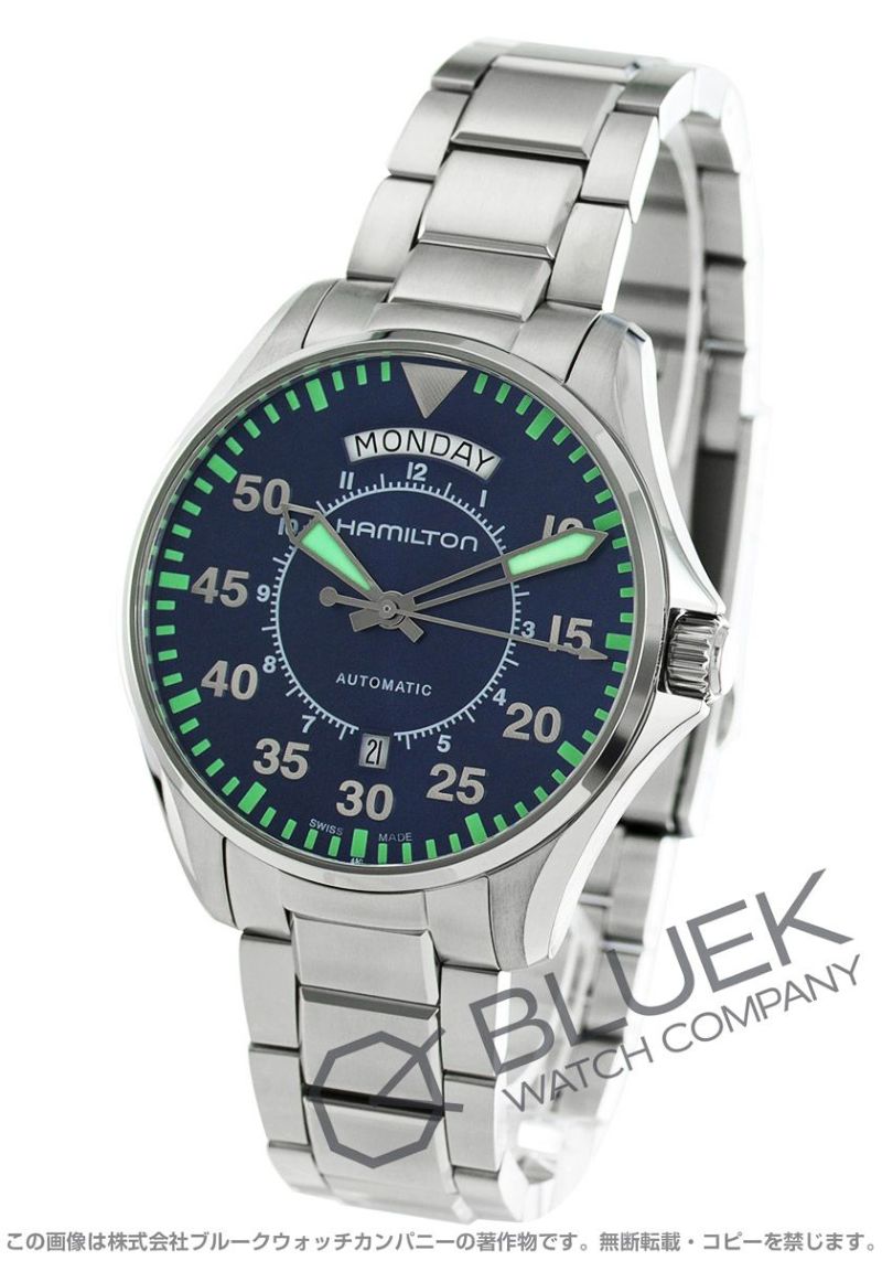 ハミルトン カーキ アビエーション H64611555 PILOT パイロット カーキ アビエーション Pilot Day Date Quartz - ダイヤルカラー