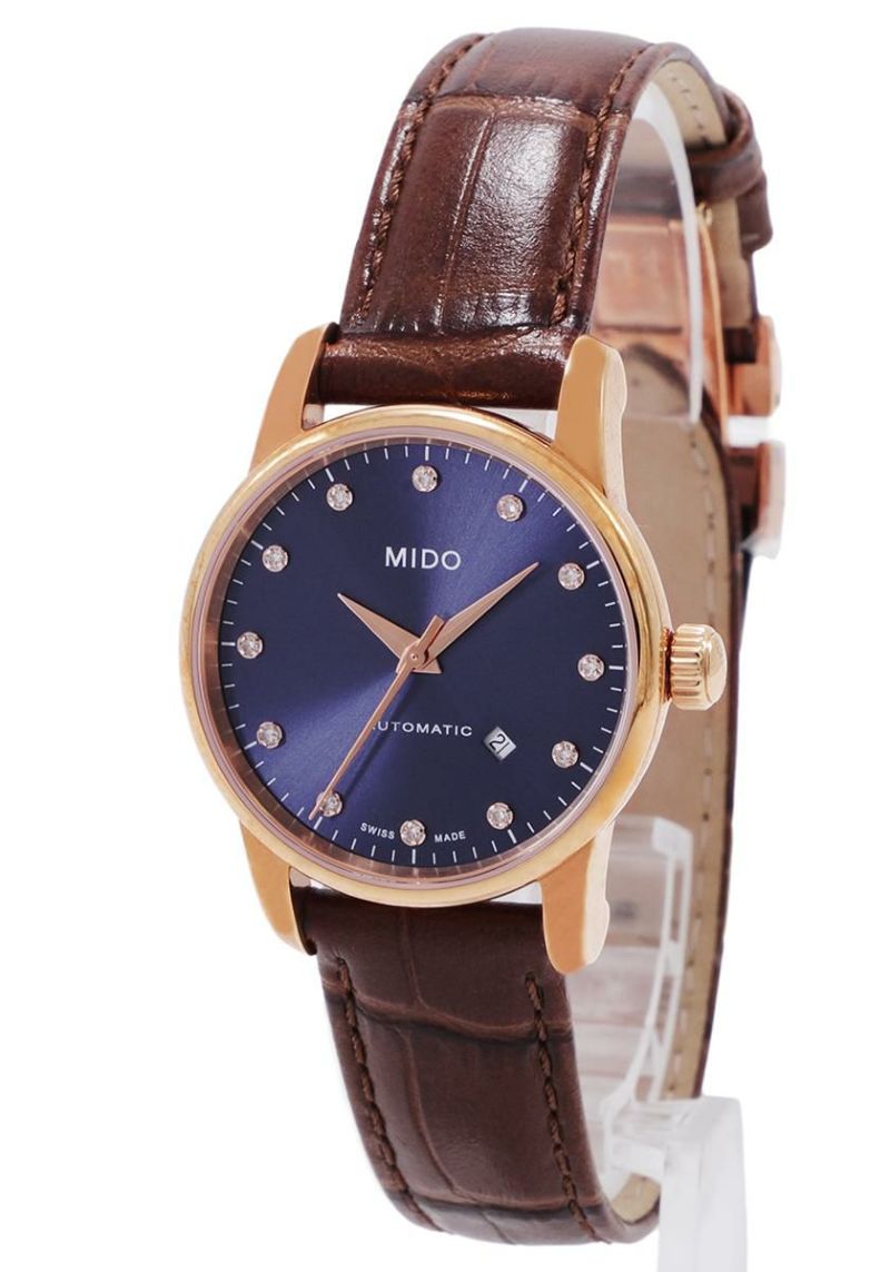ミドー MIDO M7600 デイト 裏スケ 自動巻き レディース 稼働品 ミドー バロンチェッリ レディース M7600.3.65.8 |腕時計通販